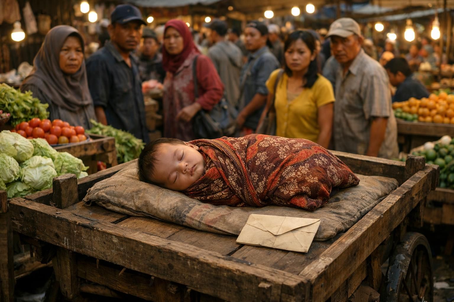 isi surat kakak yang meninggalkan bayi di gerobak pasar minggu mengungkap kisah tragis di balik kepergian sang ibu yang telah meninggal.
