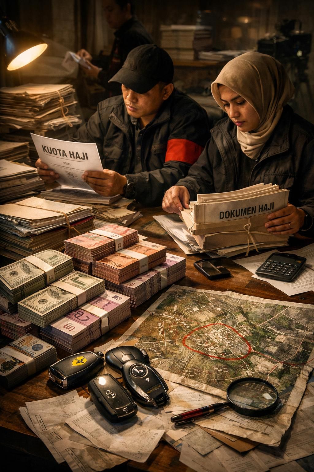 kpk menyita aset senilai lebih dari rp 100 miliar dalam kasus kuota haji dan menahan yaqut sebagai bagian dari penyelidikan.