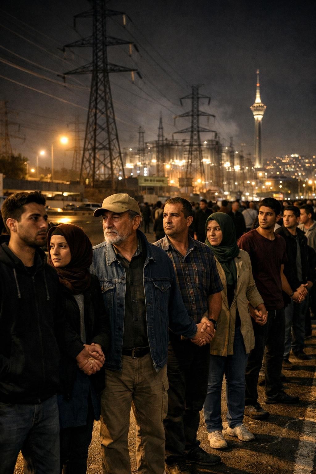 trump mengancam serang pembangkit listrik, iran mengajak warga membentuk rantai manusia untuk menjaga keamanan dan melindungi fasilitas vital negara.