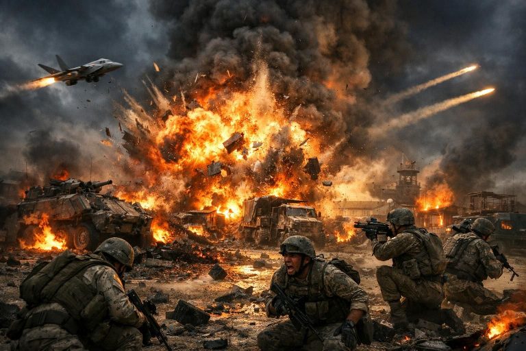 iran membalas serangan as dengan melancarkan serangan balasan ke pangkalan militer di suriah, meningkatkan ketegangan di wilayah tersebut.