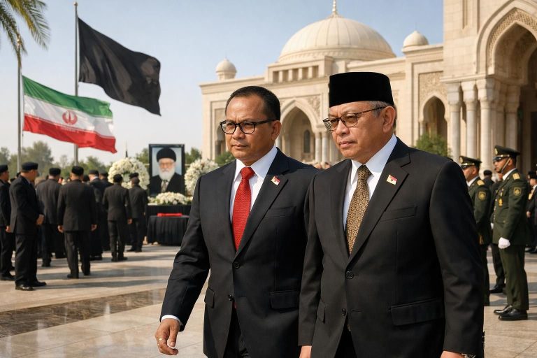kementerian luar negeri merespons kritik terhadap dino; menteri luar negeri dan ketua mpr akan menghadiri pemakaman khamenei, menunjukkan komitmen diplomatik indonesia.