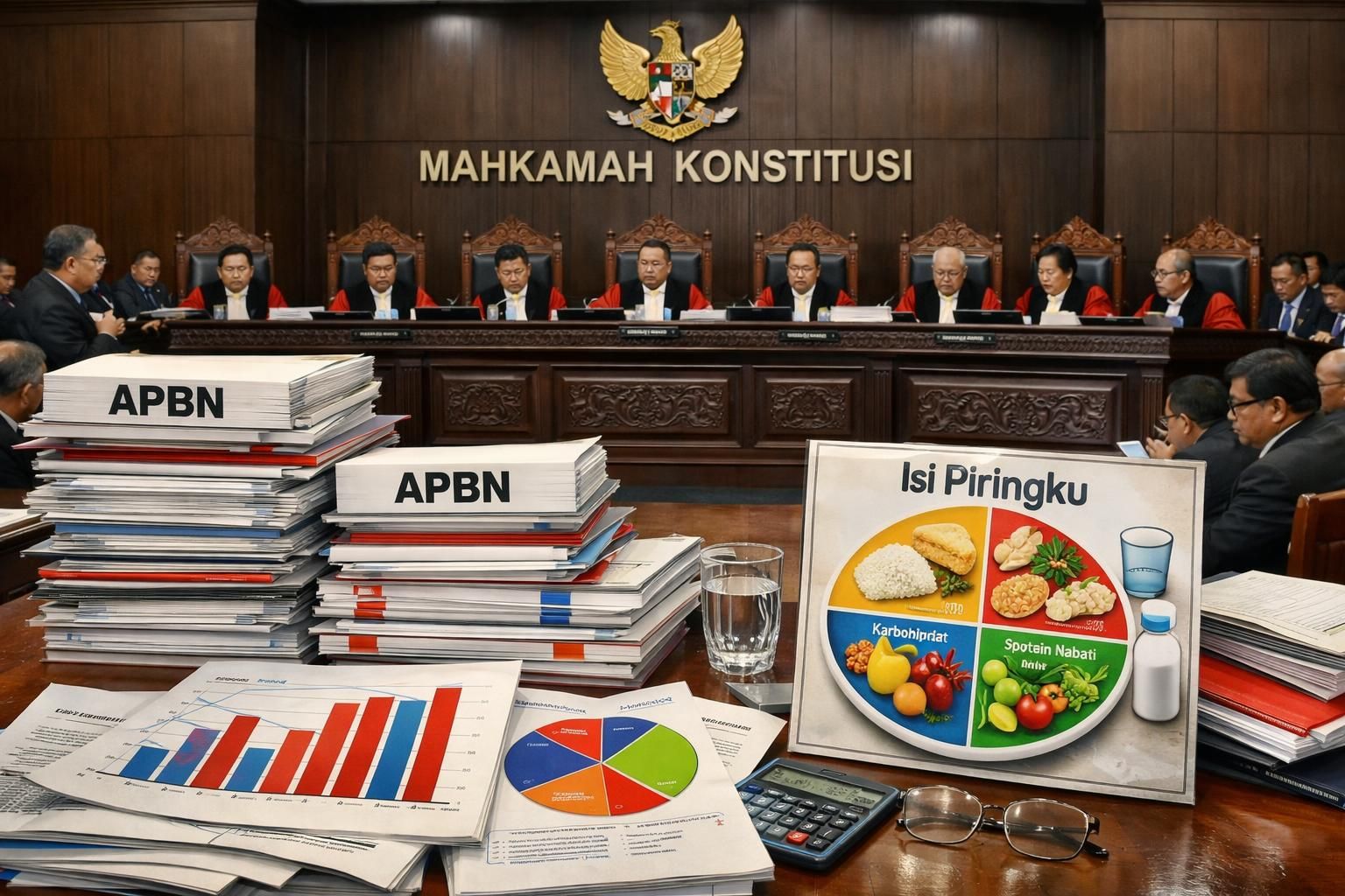 mengulas tantangan logika anggaran program mbg setelah putusan mahkamah konstitusi yang menimbulkan kondisi mendesak.