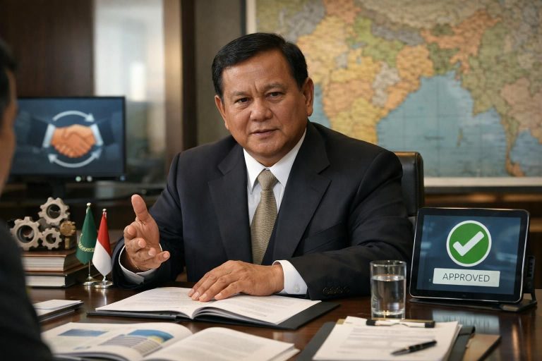 prabowo menanggapi beragam kebijakan perdana menteri india dengan menegaskan izin telah diberikan dan dia tidak dapat dituduh.