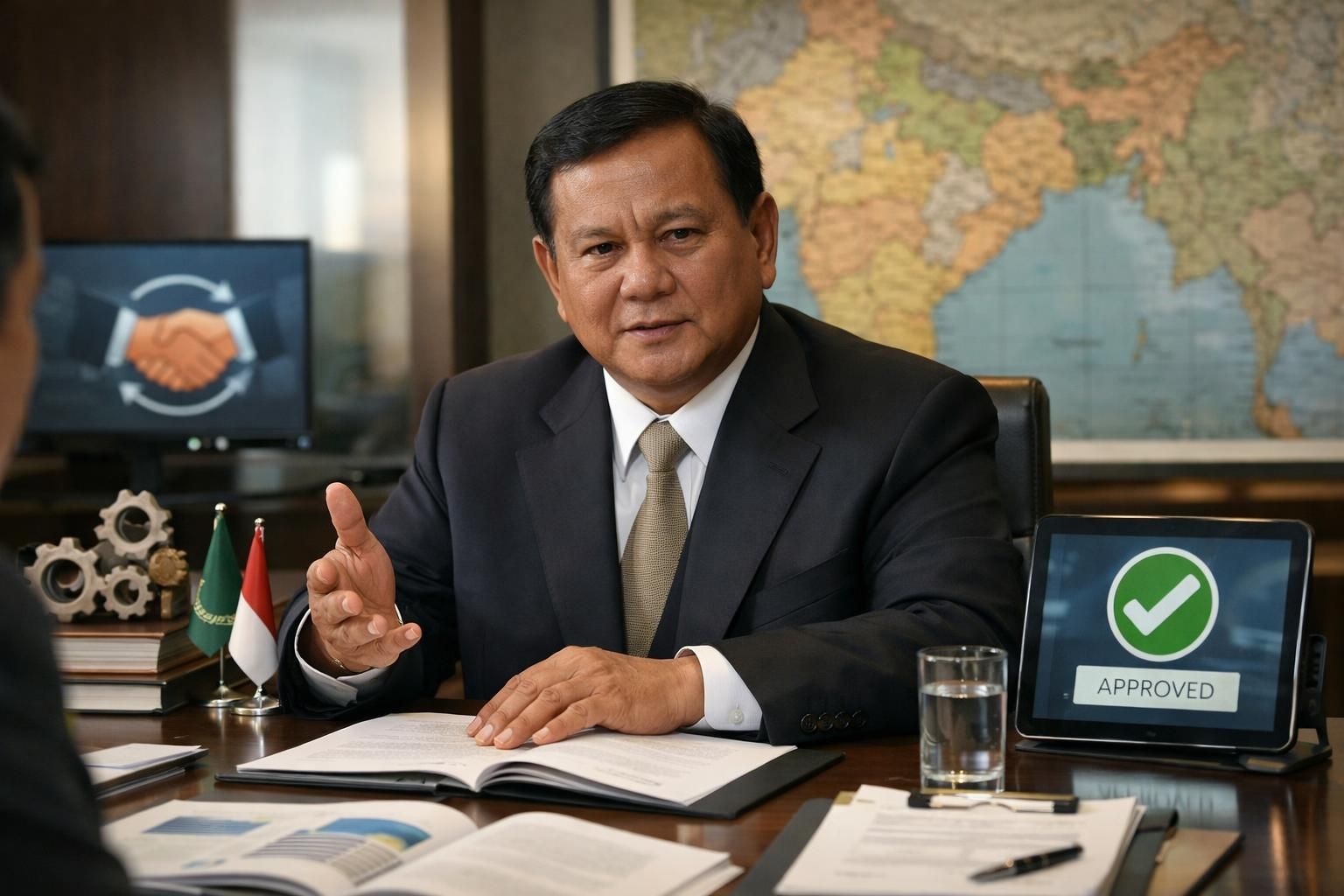 prabowo menanggapi beragam kebijakan perdana menteri india dengan menegaskan izin telah diberikan dan dia tidak dapat dituduh.