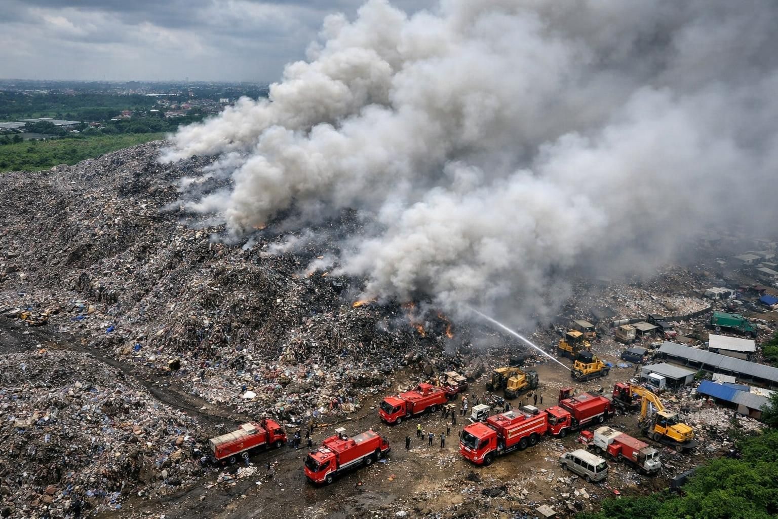 dapatkan update terbaru tentang kebakaran yang masih membara di tpa jatiwaringin setelah 5 hari. ikuti laporan lengkap dan perkembangan terkini hanya di detiknews.