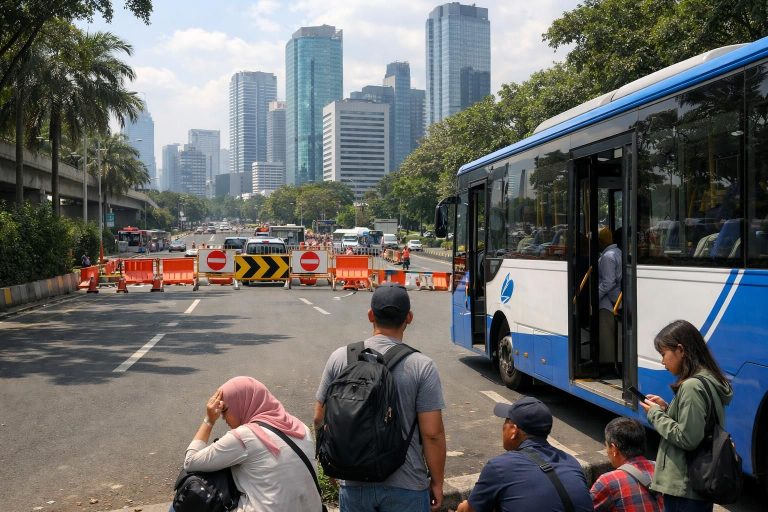 informasi terbaru tentang beberapa rute transjakarta yang terhenti sementara akibat penutupan jalan. dapatkan update lengkap hanya di kompas.com.