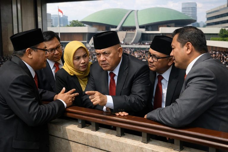 botok pati dan rekan-rekannya tampil di balkon rapat paripurna dpr pada 27 agustus, menampilkan aksi dan dukungan yang menarik perhatian.
