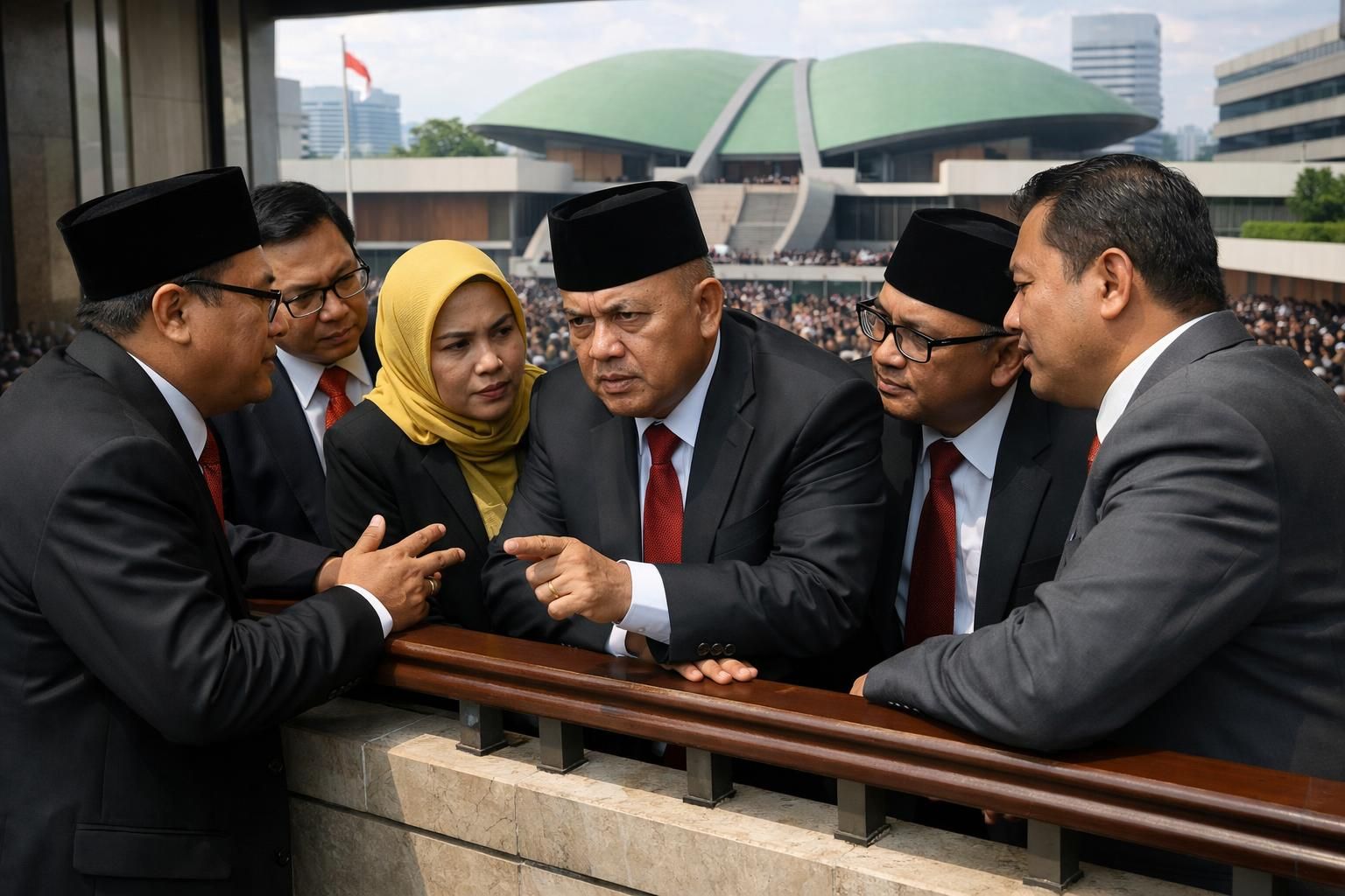 botok pati dan rekan-rekannya tampil di balkon rapat paripurna dpr pada 27 agustus, menampilkan aksi dan dukungan yang menarik perhatian.