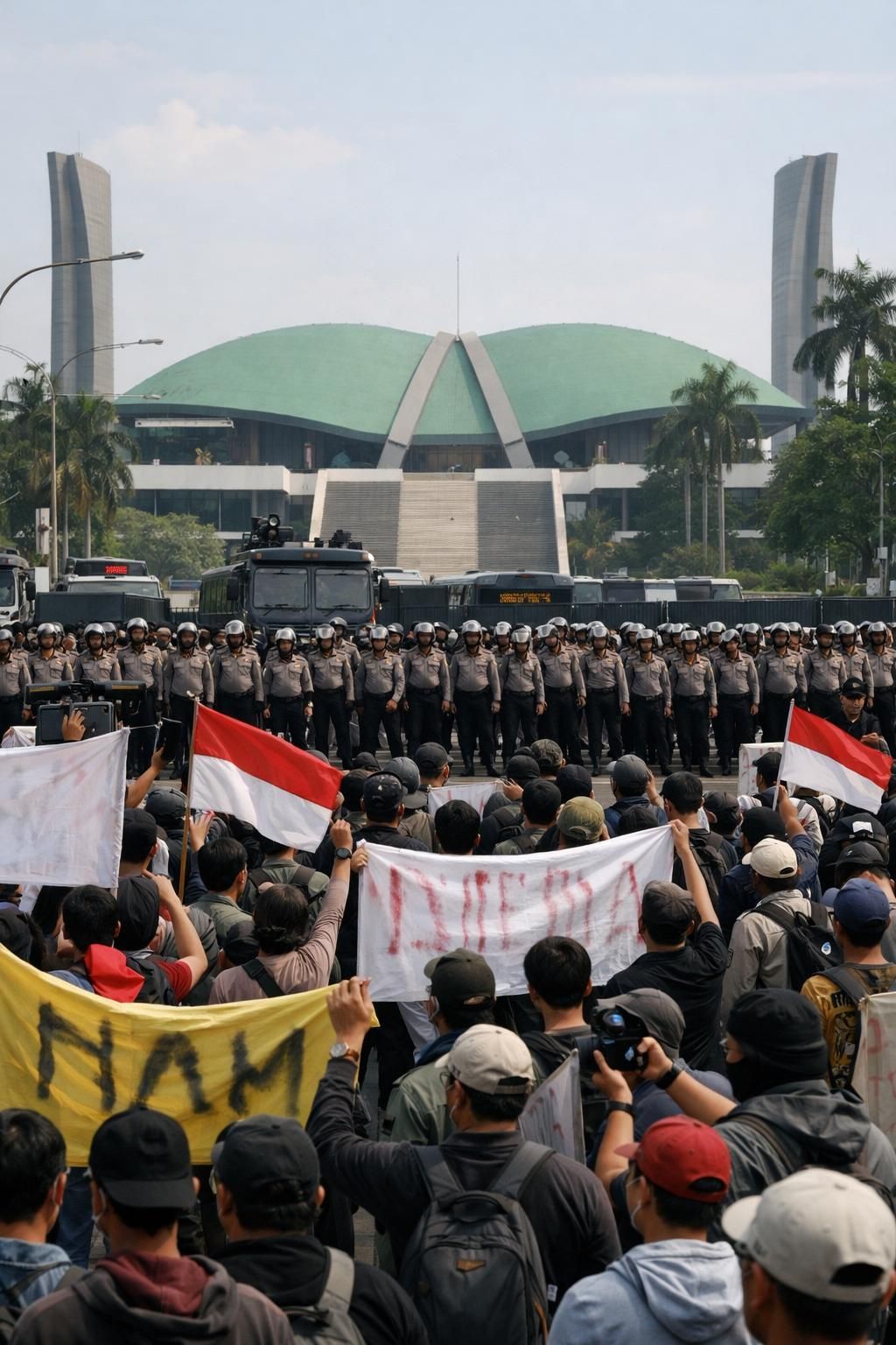 informasi lengkap tentang demo yang akan berlangsung pada 27 agustus di dpr, termasuk jadwal dan tuntutan dari empat kelompok massa utama, hanya di afu.id.