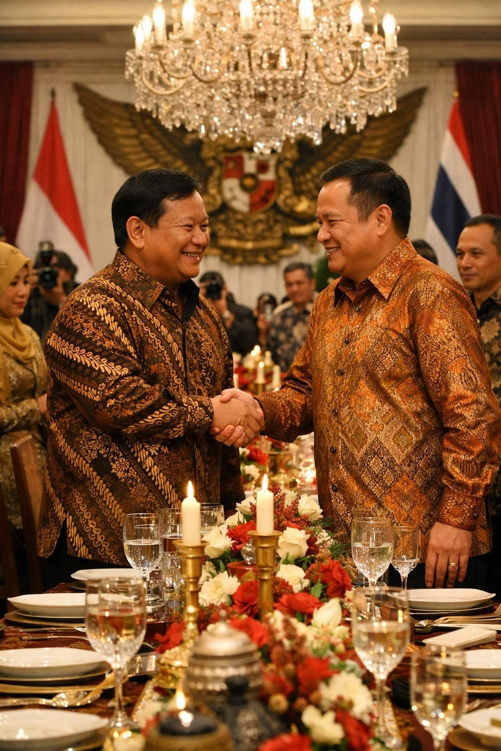 prabowo mengadakan makan malam persahabatan yang hangat; perdana menteri thailand memberikan pujian atas upaya mempererat hubungan bilateral.