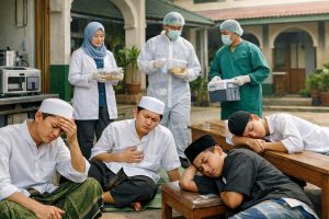 santri di sidoarjo diduga keracunan setelah mengonsumsi menu mbg. menu tersebut segera diuji di laboratorium untuk memastikan penyebab keracunan.